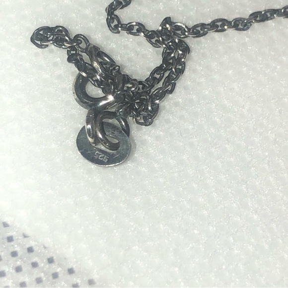 𝅺vintage Sterling Cz Halo Solitaire Pendant w Chain 18” & .5” Pendant - Picture 6 of 8